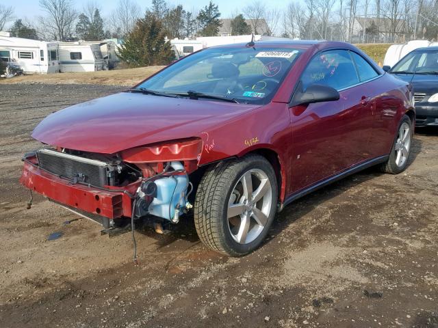 1G2ZH361784113907 - 2008 PONTIAC G6 GT MAROON photo 2