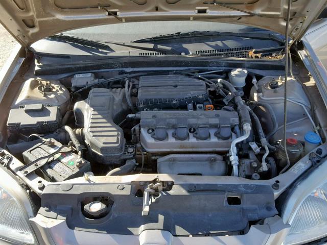 1HGEM22512L004303 - 2002 HONDA CIVIC LX TAN photo 7