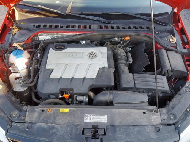 3VWLL7AJ9BM078956 - 2011 VOLKSWAGEN JETTA TDI RED photo 7