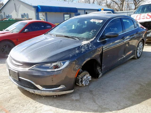 1C3CCCAB2GN157245 - 2016 CHRYSLER 200 LIMITE GRAY photo 2