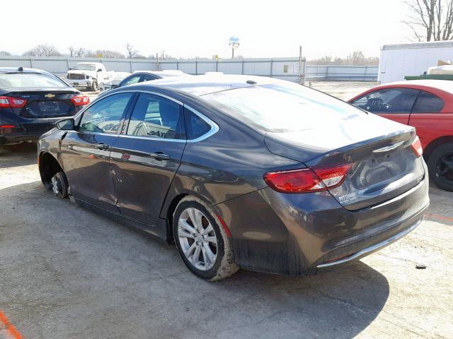 1C3CCCAB2GN157245 - 2016 CHRYSLER 200 LIMITE GRAY photo 3