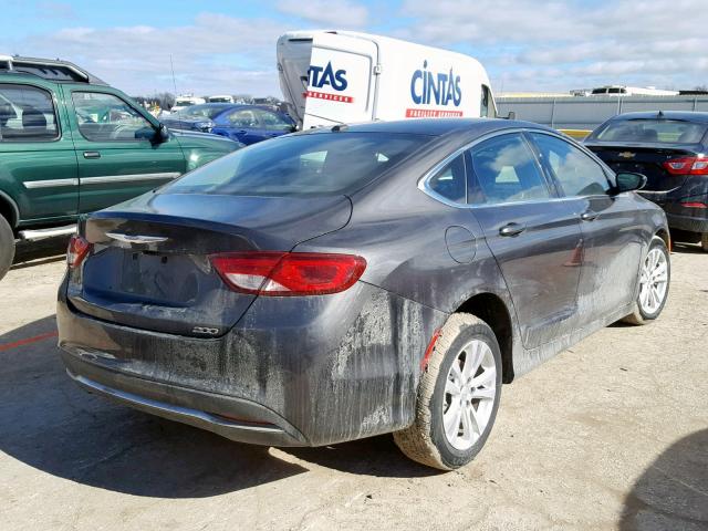 1C3CCCAB2GN157245 - 2016 CHRYSLER 200 LIMITE GRAY photo 4