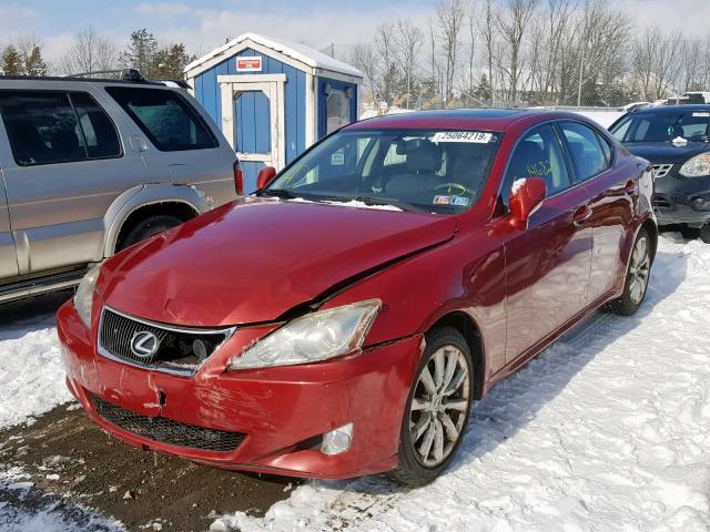 JTHCK262882027599 - 2008 LEXUS IS 250 RED photo 2