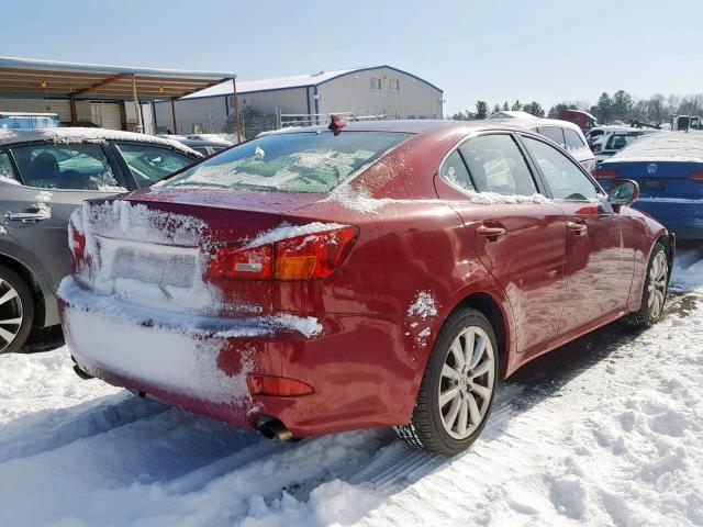 JTHCK262882027599 - 2008 LEXUS IS 250 RED photo 4