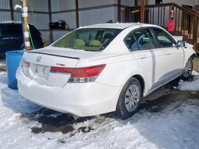 1HGCP2F3XCA114156 - 2012 HONDA ACCORD LX WHITE photo 4