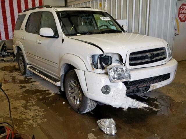 5TDBT48A33S198370 - 2003 TOYOTA SEQUOIA LI WHITE photo 1