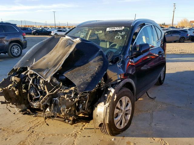 2HKRM4H71DH605982 - 2013 HONDA CR-V EXL BLACK photo 2