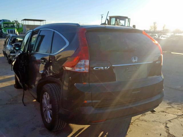 2HKRM4H71DH605982 - 2013 HONDA CR-V EXL BLACK photo 3