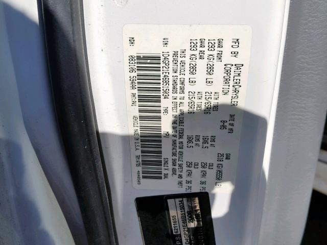 1D4GP21E46B515034 - 2006 DODGE CARAVAN C/ WHITE photo 10