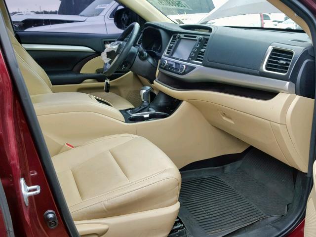 5TDJKRFH2GS337566 - 2016 TOYOTA HIGHLANDER მუქწითელი ფოტო 5
