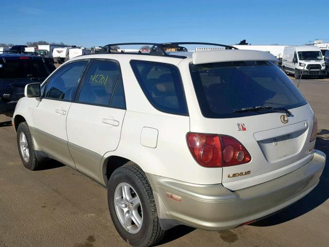 JT6HF10UXX0078538 - 1999 LEXUS RX 300 WHITE photo 3