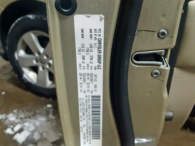 3D4PG1FGXBT568804 - 2011 DODGE JOURNEY MA GOLD photo 10