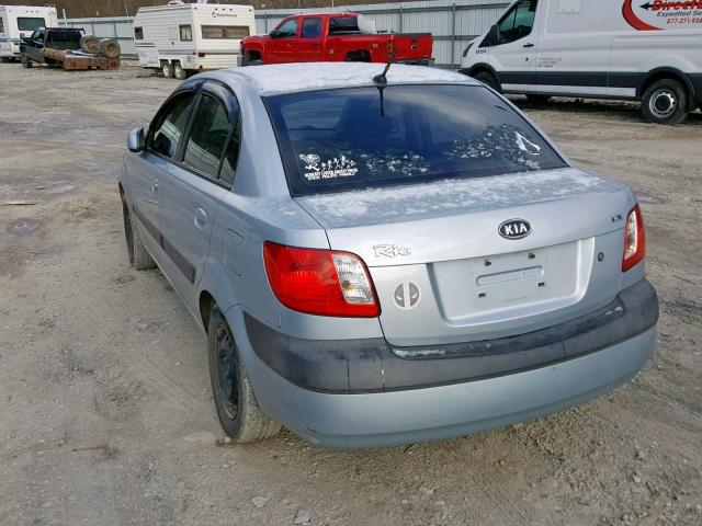 KNADE123X76190541 - 2007 KIA RIO BASE BLUE photo 3