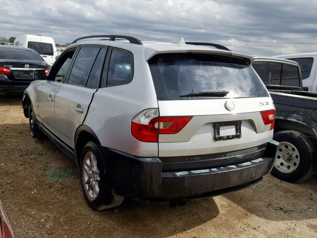 WBXPA73434WB21469 - 2004 BMW X3 2.5I SILVER photo 3