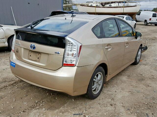 JTDKN3DU7B1472718 - 2011 TOYOTA PRIUS GOLD photo 4