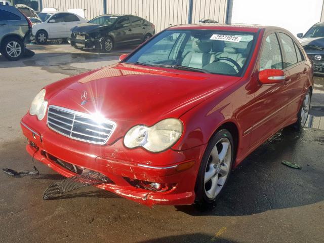 WDBRF52H06F738486 - 2006 MERCEDES-BENZ C GENERATI RED photo 2