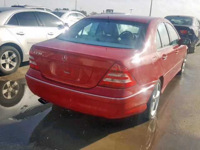 WDBRF52H06F738486 - 2006 MERCEDES-BENZ C GENERATI RED photo 4