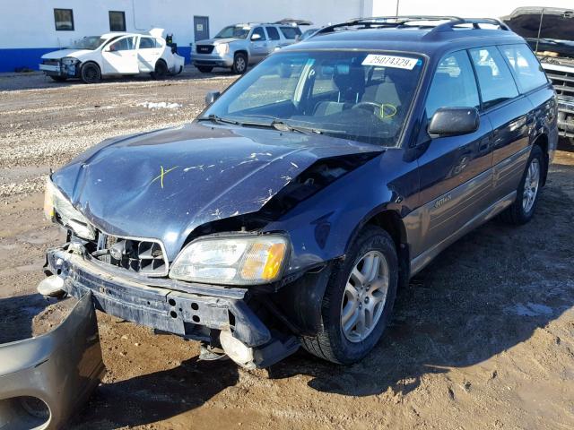 4S3BH665X37642115 - 2003 SUBARU LEGACY OUT BLUE photo 2