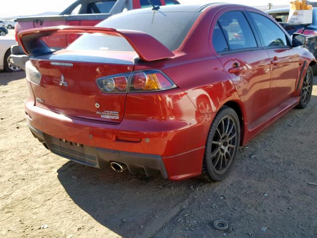 JA32W7FV8FU027594 - 2015 MITSUBISHI LANCER EVO MAROON photo 4