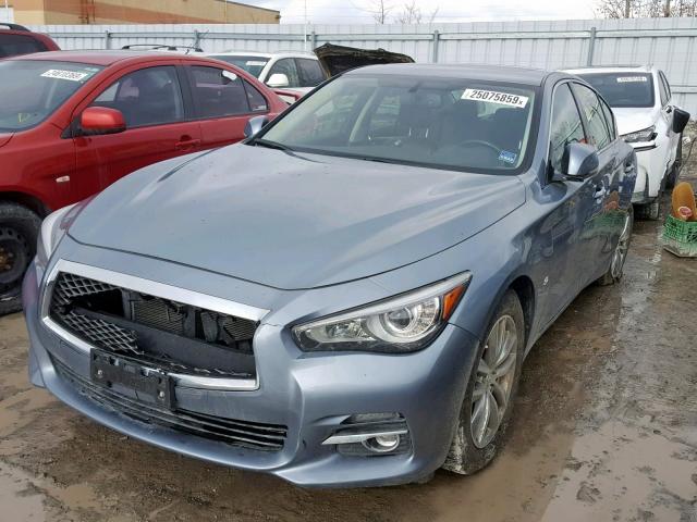 JN1BV7AR5EM680917 - 2014 INFINITI Q50 BASE BLUE photo 2