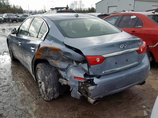 JN1BV7AR5EM680917 - 2014 INFINITI Q50 BASE BLUE photo 3