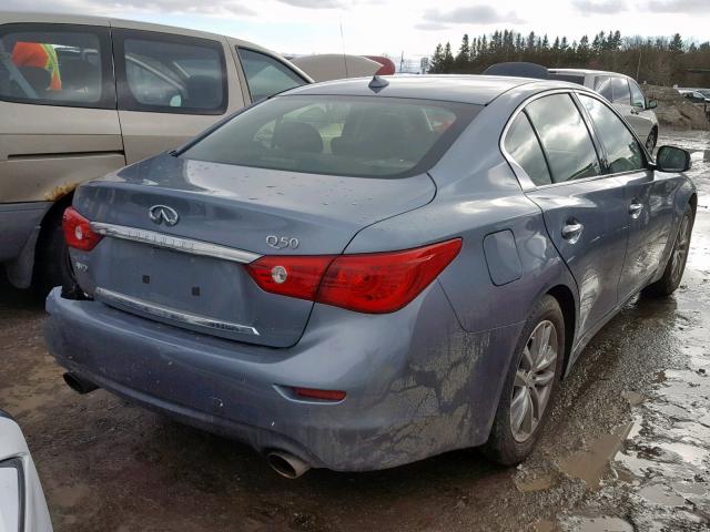 JN1BV7AR5EM680917 - 2014 INFINITI Q50 BASE BLUE photo 4