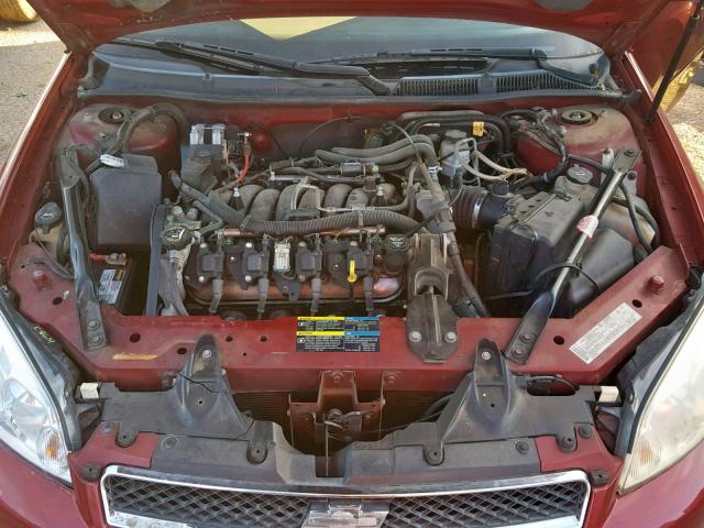 2G1WD58C869290473 - 2006 CHEVROLET IMPALA SUP Марун фото 7