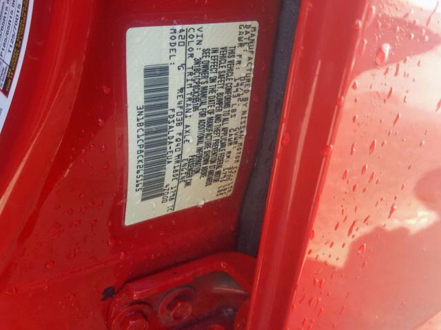 3N1BC1CP8CK265165 - 2012 NISSAN VERSA S RED photo 10