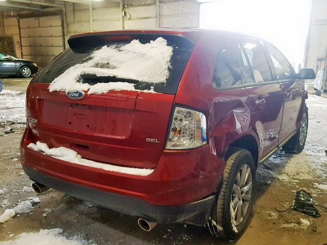 2FMDK3JC2DBB94634 - 2013 FORD EDGE SEL RED photo 4