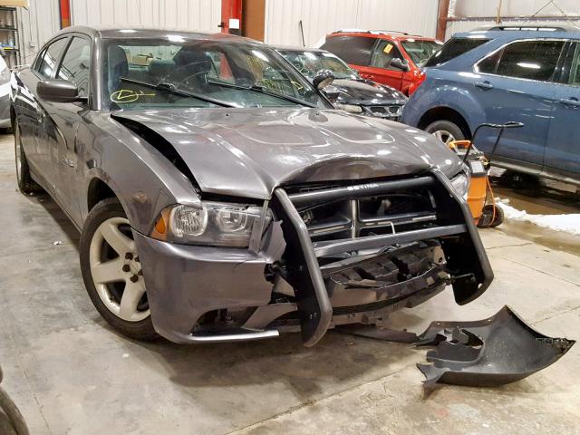 2C3CDXAT2DH614945 - 2013 DODGE CHARGER PO GRAY photo 1