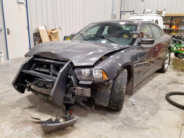 2C3CDXAT2DH614945 - 2013 DODGE CHARGER PO GRAY photo 2