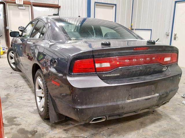 2C3CDXAT2DH614945 - 2013 DODGE CHARGER PO GRAY photo 3