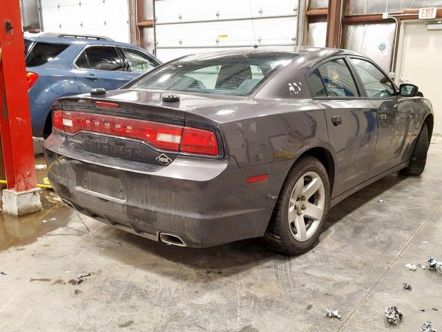 2C3CDXAT2DH614945 - 2013 DODGE CHARGER PO GRAY photo 4