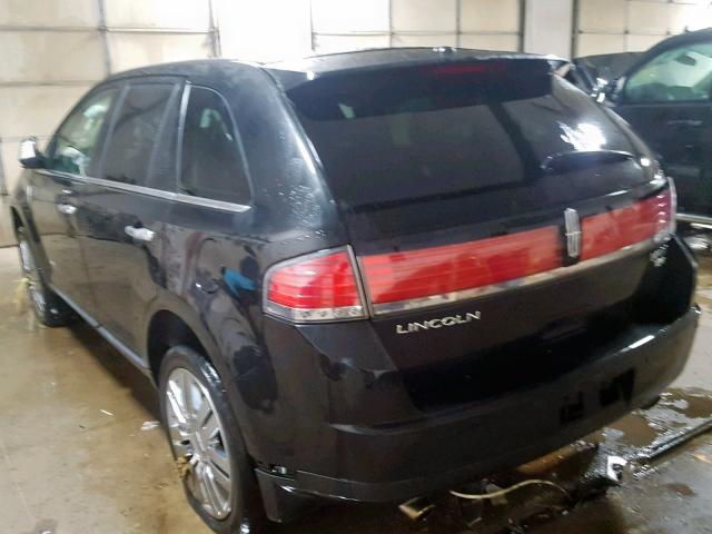 2LMDJ8JC1ABJ18256 - 2010 LINCOLN MKX BLACK photo 3