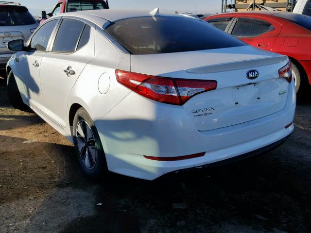 KNAGM4AD9C5034258 - 2012 KIA OPTIMA HYB WHITE photo 3