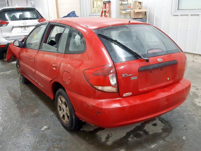 KNADC165836157727 - 2003 KIA RIO CINCO RED photo 3