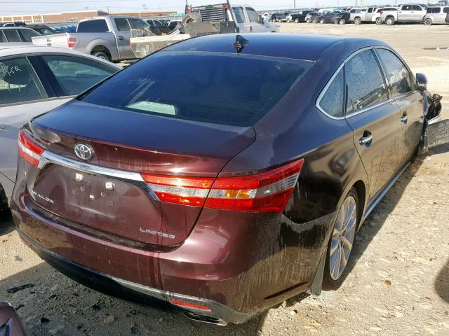 4T1BK1EB6EU112719 - 2014 TOYOTA AVALON BAS BURGUNDY photo 4