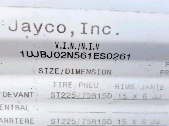 1UJBJ02N561ES0261 - 2006 JAYCO JAY FLIGHT  WHITE photo 10