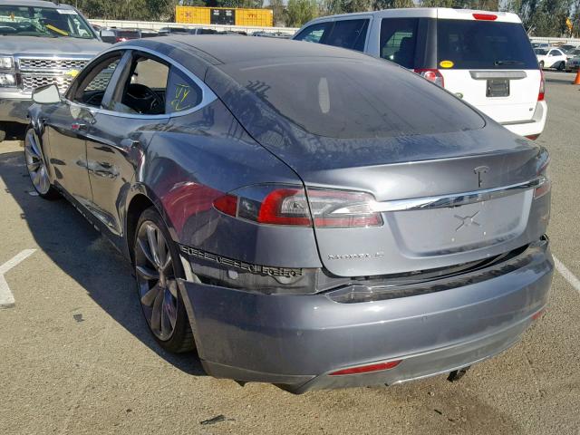 5YJSA1DP4DFP21531 - 2013 TESLA MODEL S GRAY photo 3