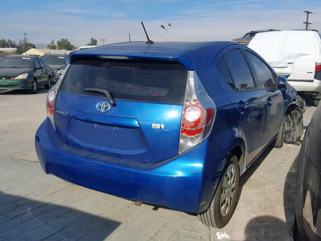 JTDKDTB36C1509210 - 2012 TOYOTA PRIUS C BLUE photo 4