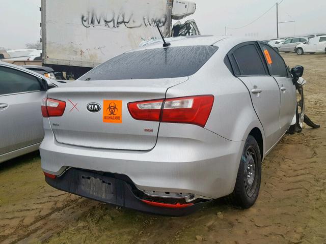 KNADM4A35G6668998 - 2016 KIA RIO LX SILVER photo 4