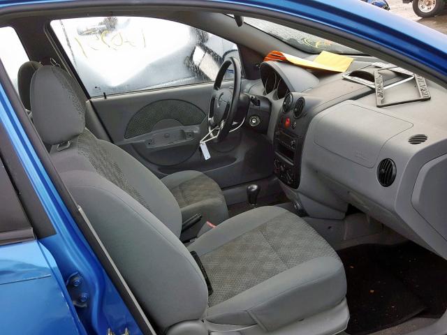 KL1TD62625B452329 - 2005 CHEVROLET AVEO BLUE photo 5