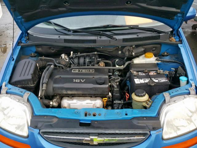 KL1TD62625B452329 - 2005 CHEVROLET AVEO BLUE photo 7