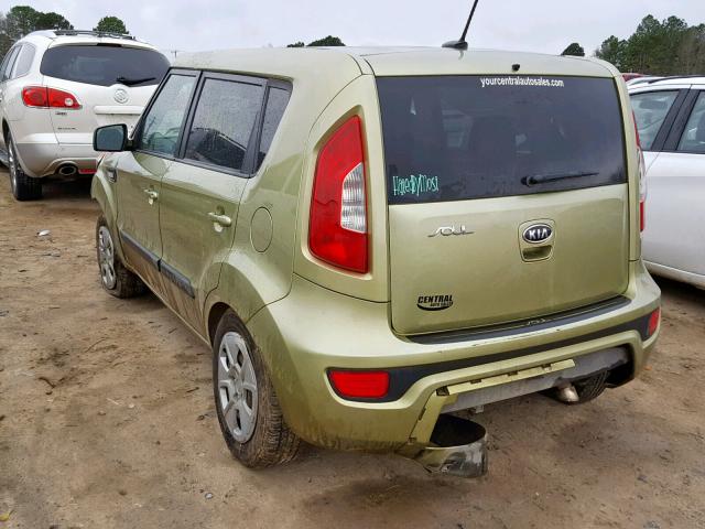 KNDJT2A57C7405186 - 2012 KIA SOUL GREEN photo 3