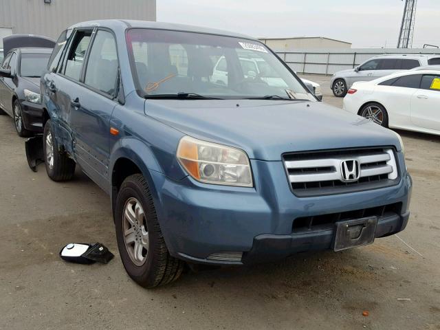 5FNYF28177B040954 - 2007 HONDA PILOT LX BLUE photo 1