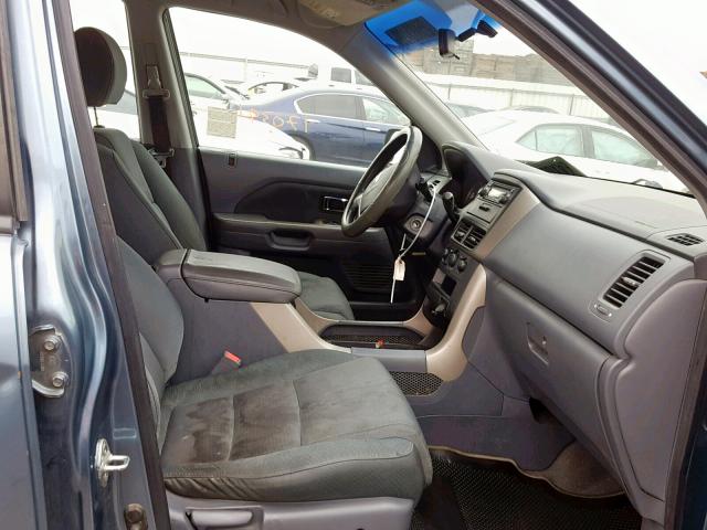 5FNYF28177B040954 - 2007 HONDA PILOT LX BLUE photo 5