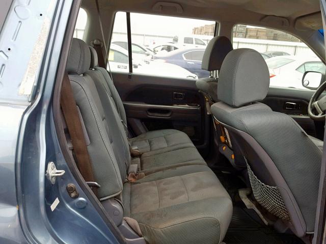 5FNYF28177B040954 - 2007 HONDA PILOT LX BLUE photo 6