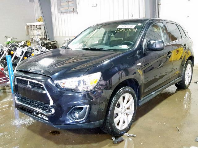 4A4AR4AU2EE011393 - 2014 MITSUBISHI OUTLANDER BLACK photo 2