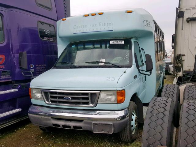 1FDXE45S26DB20848 - 2006 FORD E450 BUS BLUE photo 2