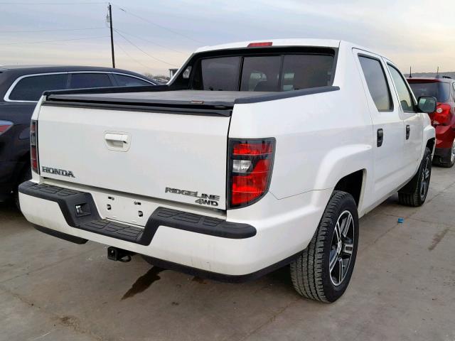 5FPYK1F78DB017649 - 2013 HONDA RIDGELINE WHITE photo 4